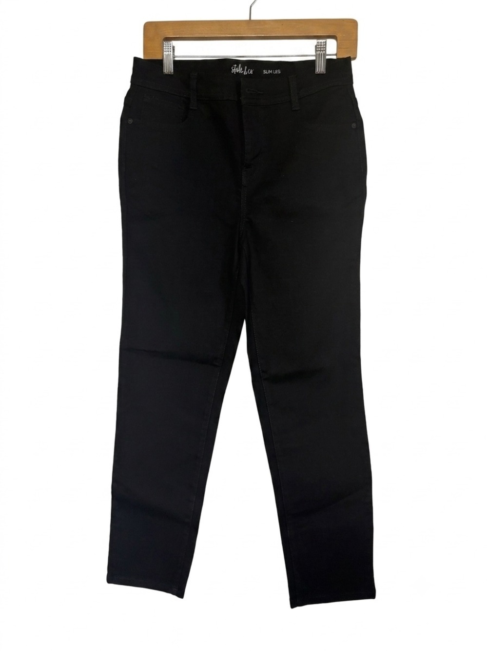 Style & Co. Women's High Rise Slim Leg Jeans in Black